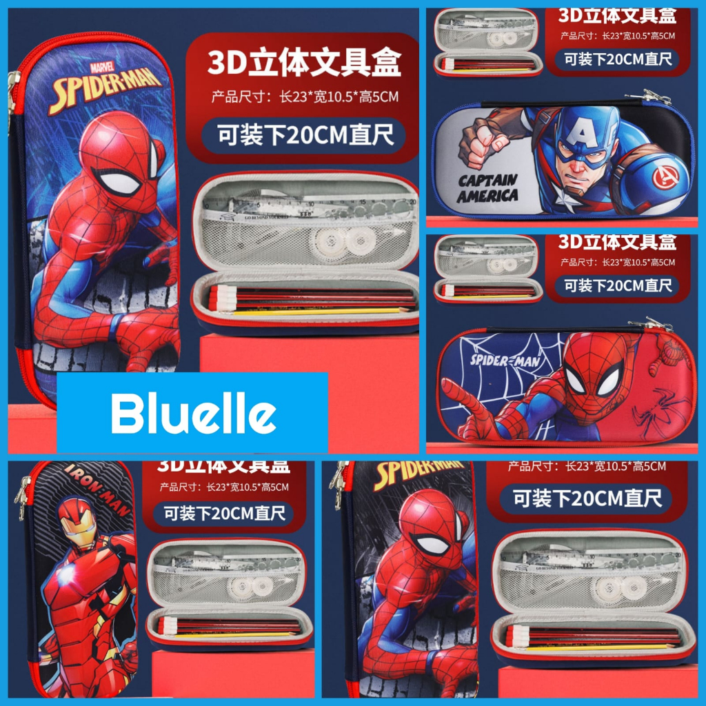 

Kotak Pensil Timbul 3D Sekolah Karakter Superhero Spidey Pencil Case 3D