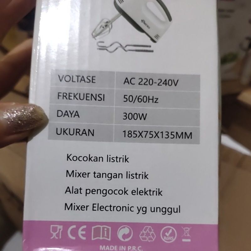 Hand Mixer Omicko / Mixer Tangan Listrik/ Kocokan Adonan Elektrik