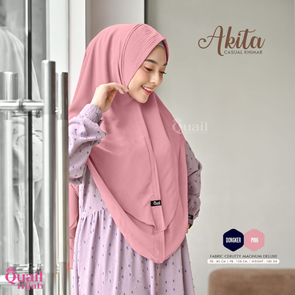 Hijab Akita Khimar Polos Cerutty Original Quail