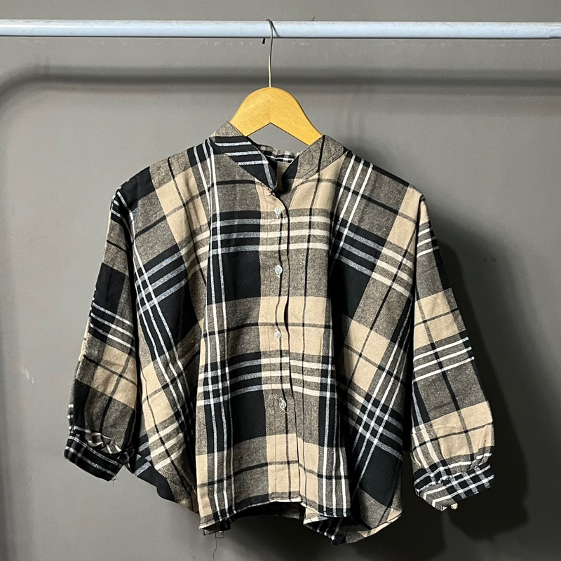 STIEGO -KEMEJA FLANEL WANITA BATWING  | TARTAN KOTAK - KOTAK OVERSIZED | BEST SELLER COD
