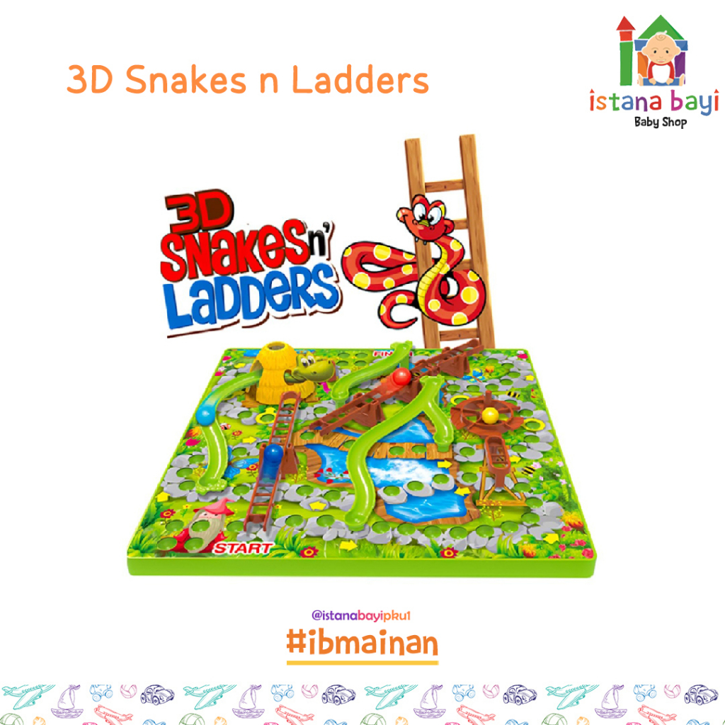 3D Snakes N Ladders 921B - Mainan Ular Tangga - Mainan Anak