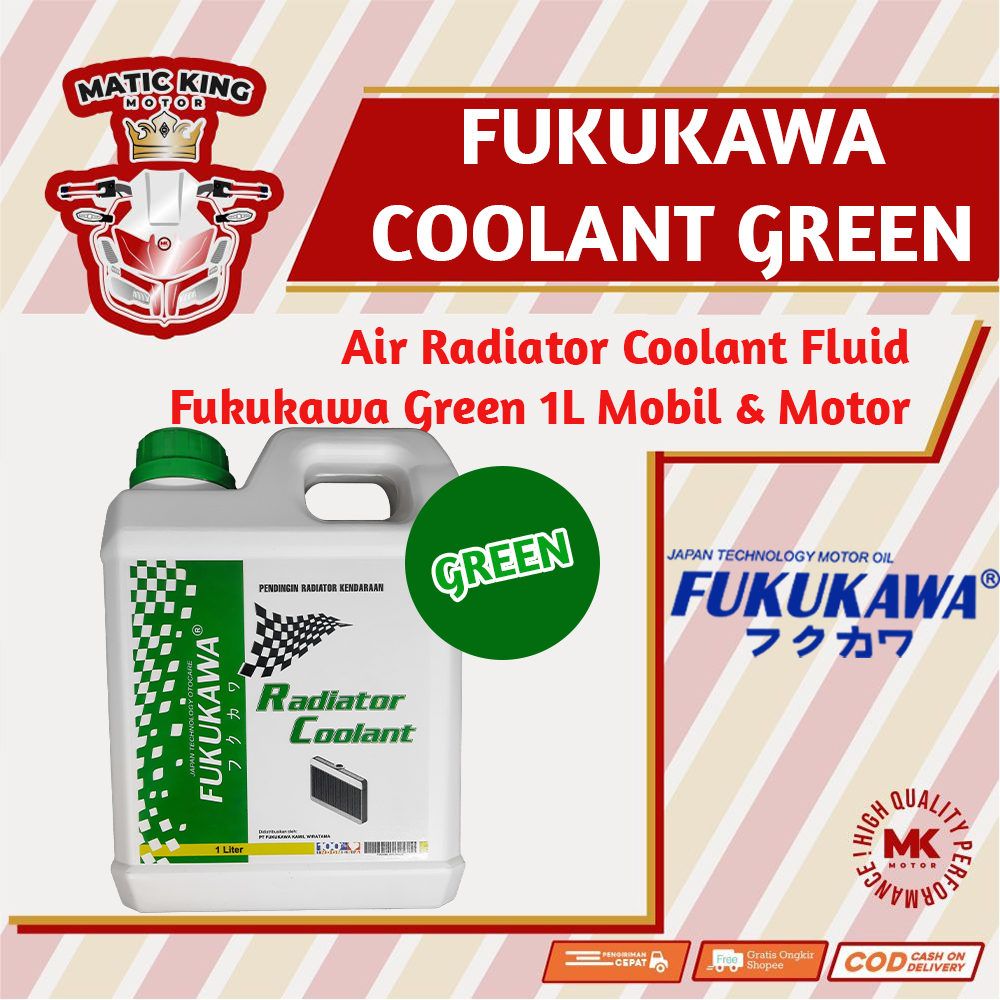 Air Radiator Coolant Pendingin Motor Mobil Fukukawa Green 1 L Hijau