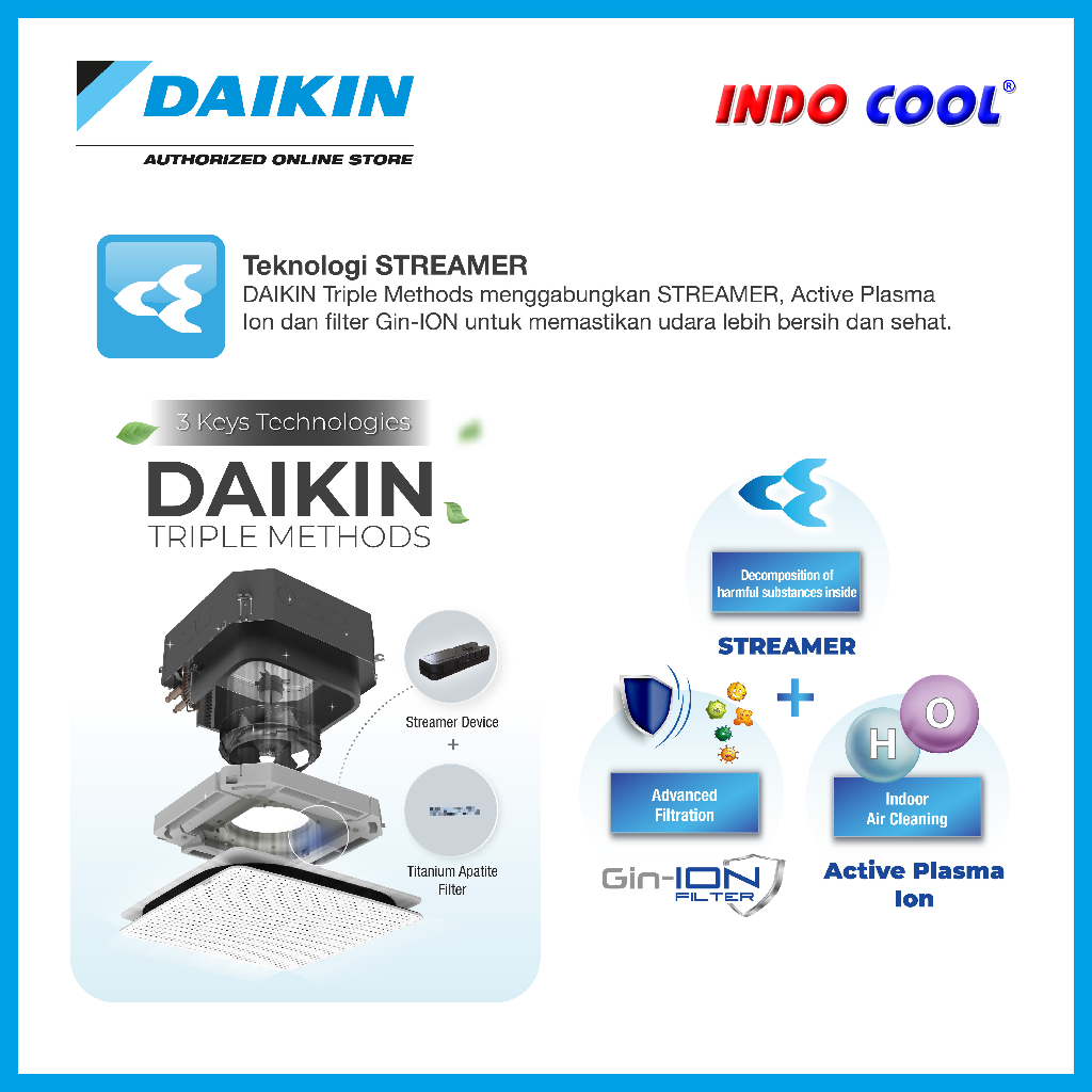 AC DAIKIN CASSETTE KIRIU 3PK 3 PK INVERTER (SURROUND)