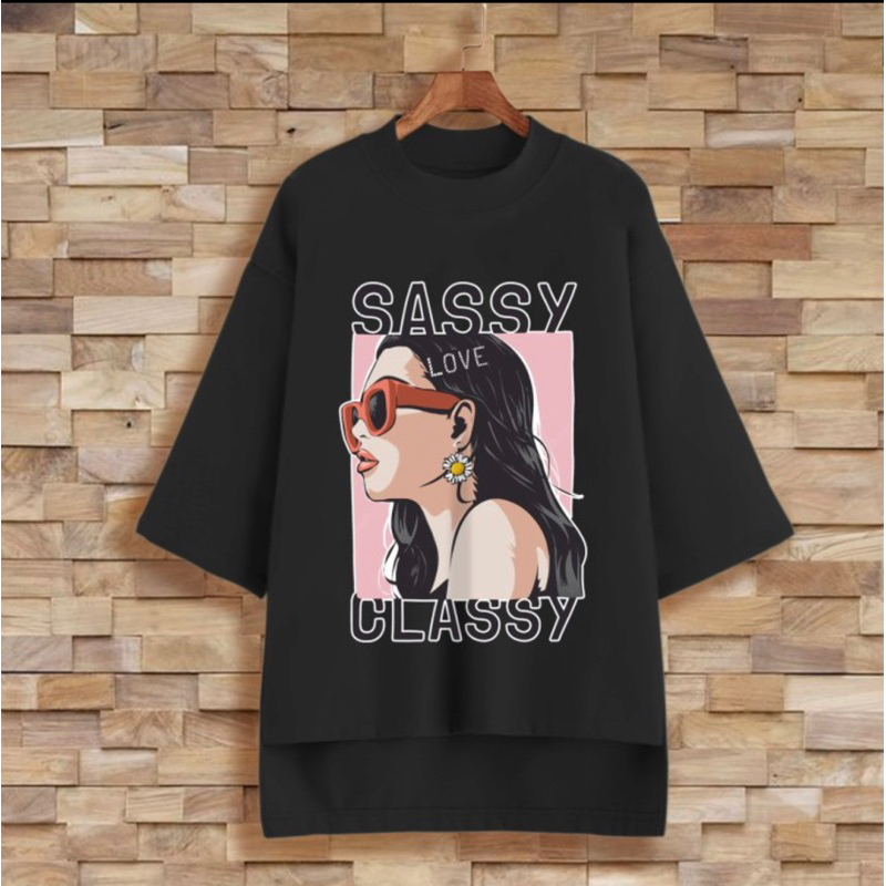 Puffy_id Kaos tunik wanita oversize SASSY CLASSY