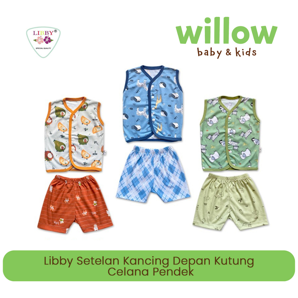 Baju Setelan Bayi - Libby Setelan Kancing Depan Kutung Celana Pendek Terrace Story Series