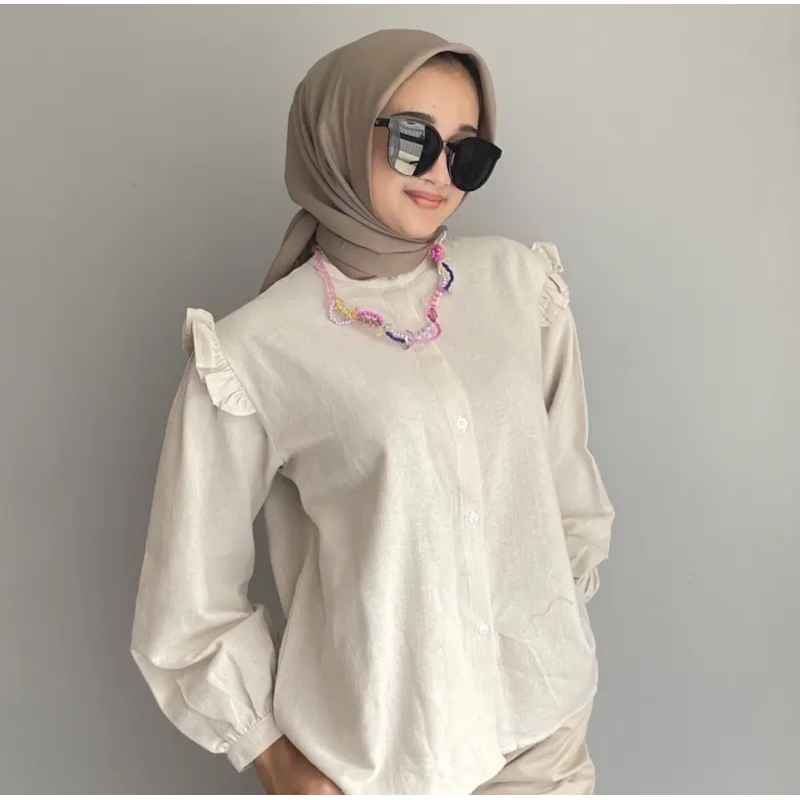 ARA BLOUSE LINEN KERAH SANGHAI