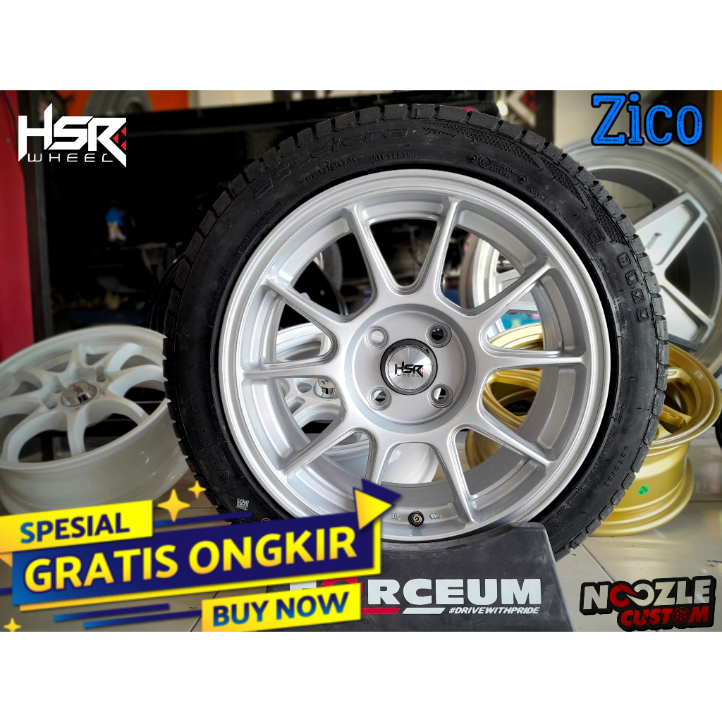 VELG HSR ZICO R15 LUBANG 4 PELEK MOBIL RACING HSR RING 15 PCD 4 / 100 TERBARU