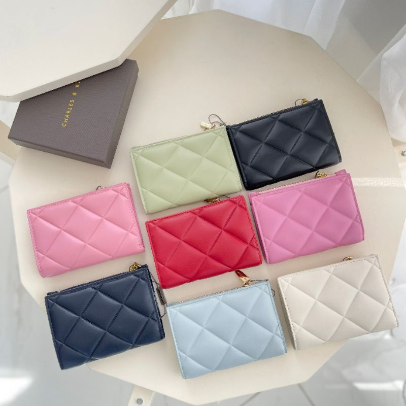 DOMPET CHARLES &amp; KEITH GEMMA QUILTED CARD WALLET - CK-50770524