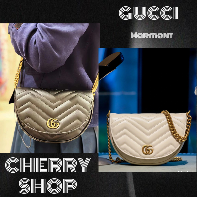 100% authentic✨ GUCCI GG Marmont Quilted Chain Mini Bag Women's Chain Bag