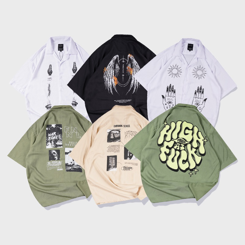 [N00687] Kemeja Distro Motif / Full Print Motif WAR ZONE!