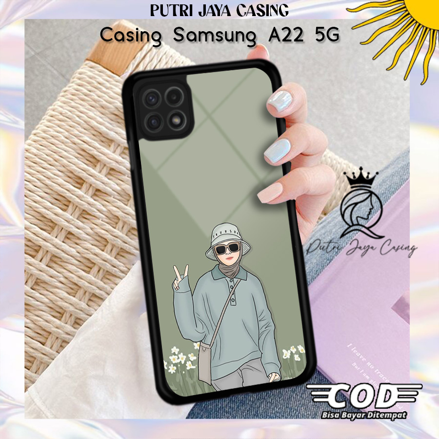 Case Hp Samsung A22 5G Casing Samsung A22 5G Motif 02HIJAB Casing Terbaru Case Karakter Lucu Casing 