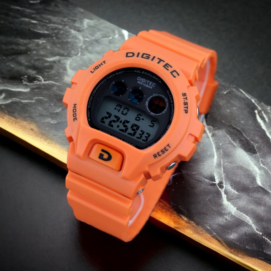 JAMINAN ORIGINAL✅Digitec DG-5098T Digital Waterproof Strap Karet Tanggal, Hari, Bulan, Alarm, Stopwatch, Lampu Aktif