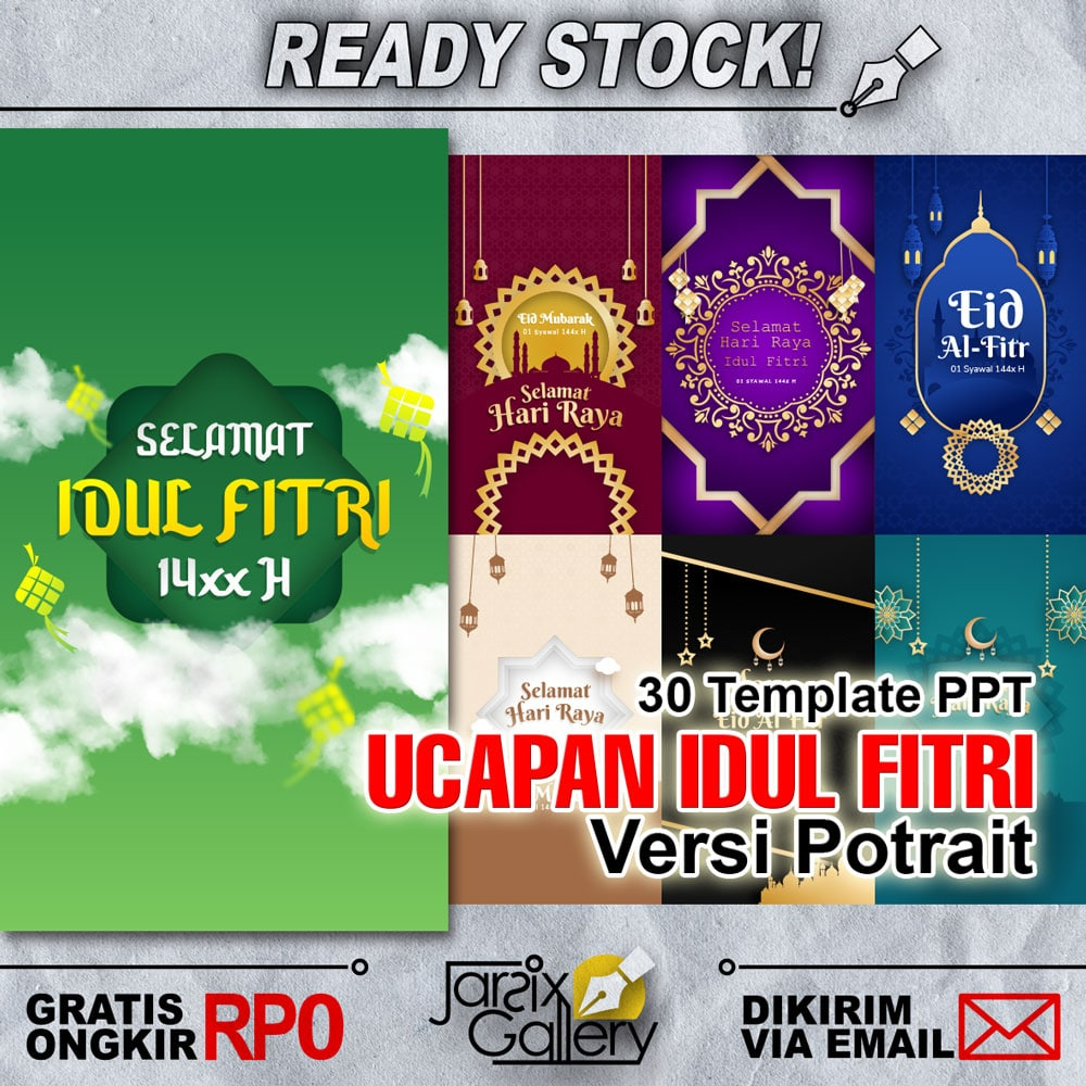 30 Template Ramadhan Video Ucapan Idul Fitri PPT Versi Potrait + Tutorial