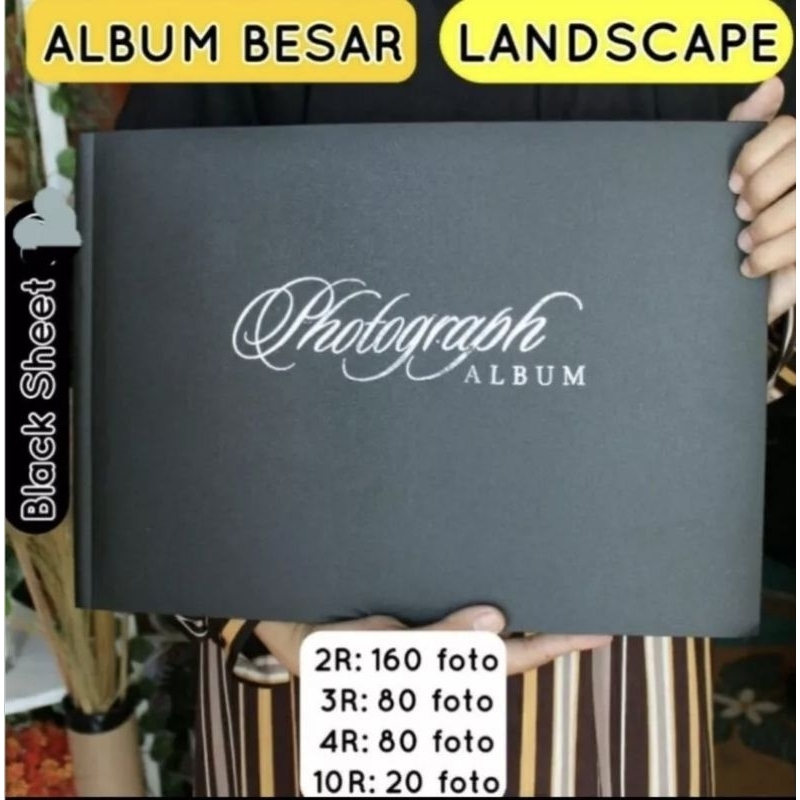 Album Foto Besar Landscape Black Sheet MBT Jumbo