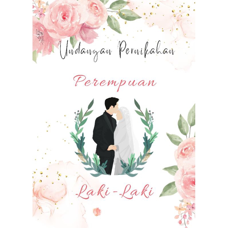 undangan video pernikahan/lamaran white pink