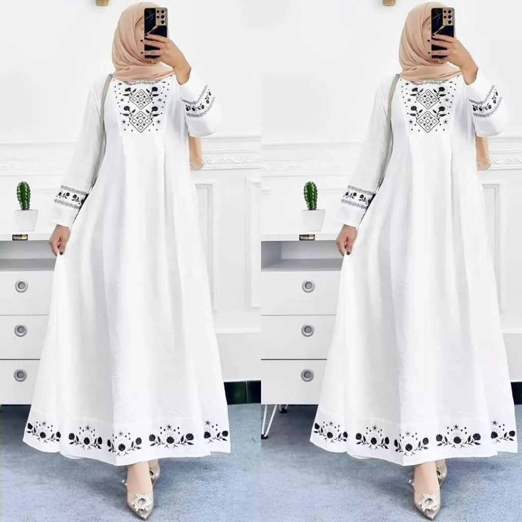 FARADIL MAXY GAMIS CRINKLE AIRFLOW PREMIUM DRESS WANITA TERBARU 2023 GAMIS WANITA BAHAN CRINGKLE APLIKASI BORDIR MEWAH