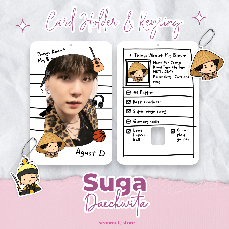 READY STOCK CAHOL KEYRING ACRYLIC AGUSTD / PHOTOCARD HOLDER AGUST D DAECHWITA / CARD HOLDER BTS SUGA