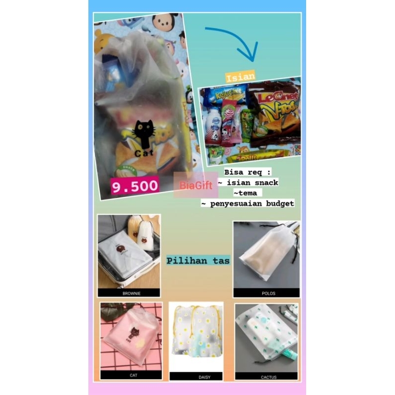 

biaGift cistom paket hampers ultah anak pouch serut