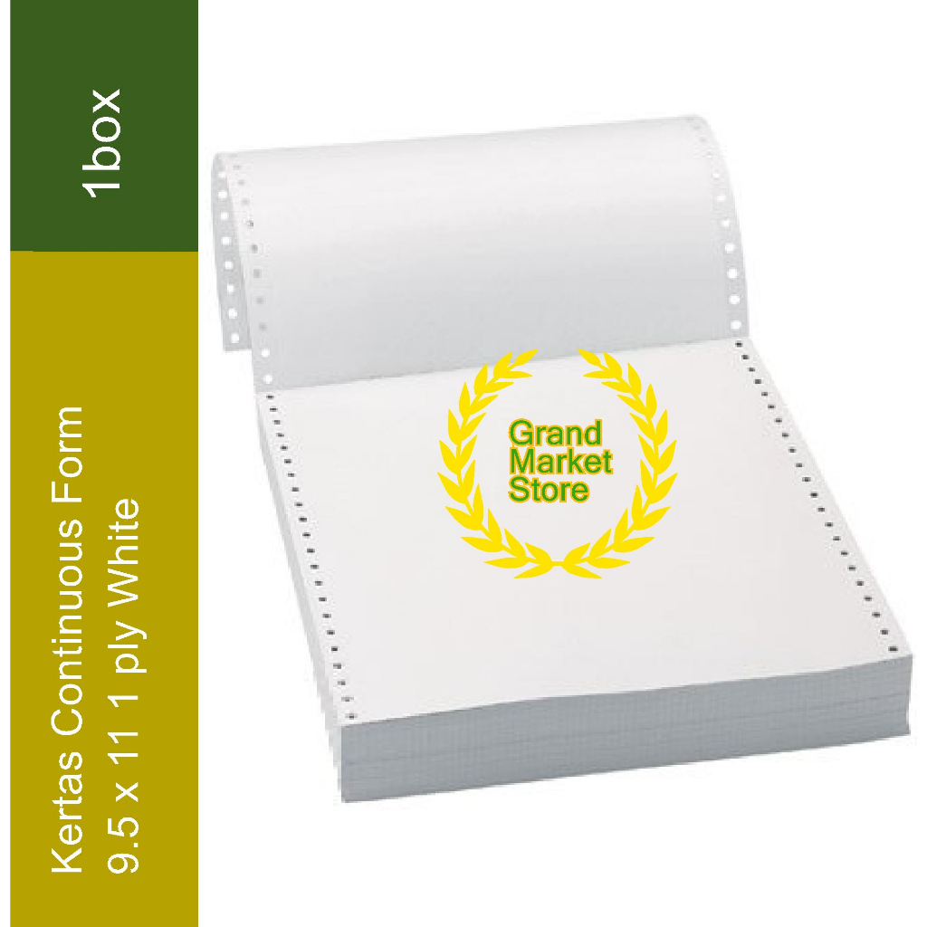 

Kertas Continous Form 1 Ply 9.5" x 11" White Hi Tech White Harga 1 Box