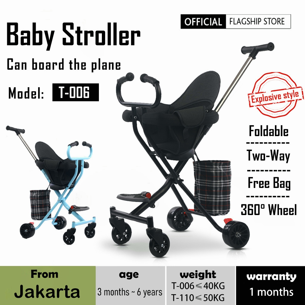 Two-way⚡stroler bayi lipat travelling stroller baby / kereta dorong bayi lipat / Dua gaya untuk Anda pilih tidak pernah berubah bentuk  bebas disesuaikan Roda belakang dengan sistem rem  kereta dorong