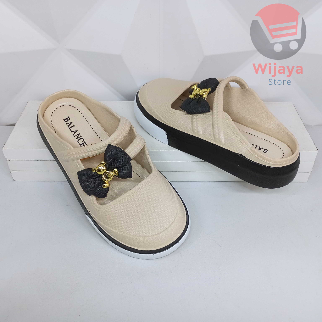 Sandal BALANCE 061 Sepatu Slop Wanita Sendal Slide Kokop Pita Selop Cewek Perempuan