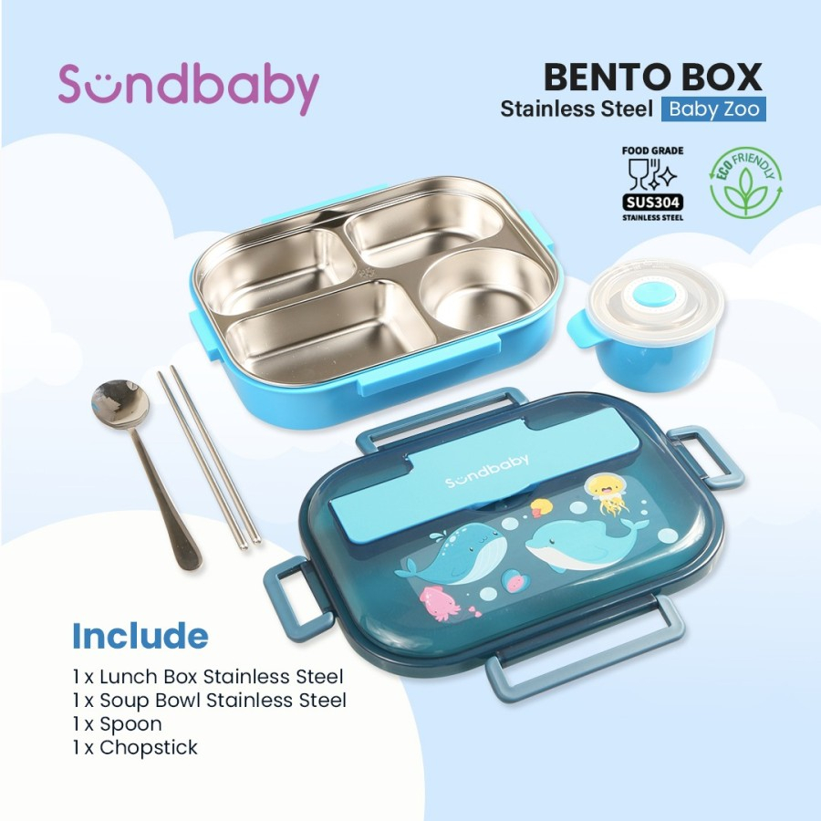 BOLDe SUNDBABY BENTO BOX- Lunch Box Kotak Makan Stainless 304 BPA Free