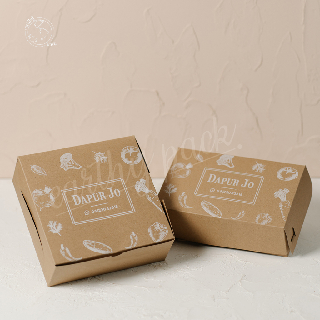 Cetak Dus Catering 20x20 / Roti / Custom Print Kotak Nasi (500 pcs)