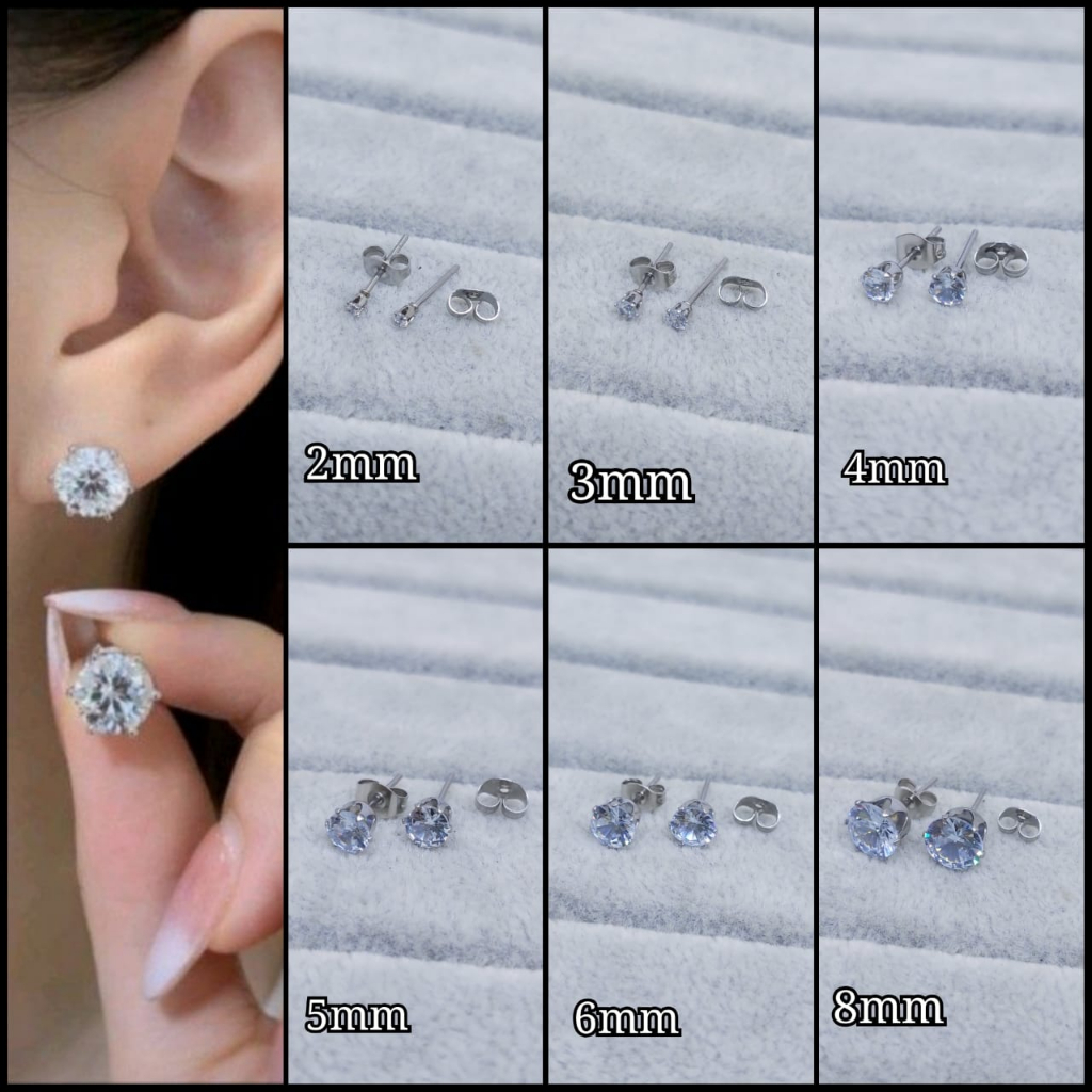 ANTING TUSUK TITANIUM // ANTING GIWANG // ANTING BULAT (DASAR PUTIH MATA PUTIH)