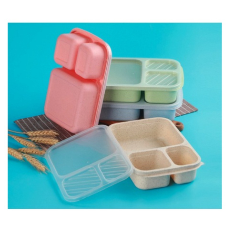 Lunch Box 3 Sekat Bahan Jerami Gandum Wheat Straw/Kotak makan/Box bekal makanan