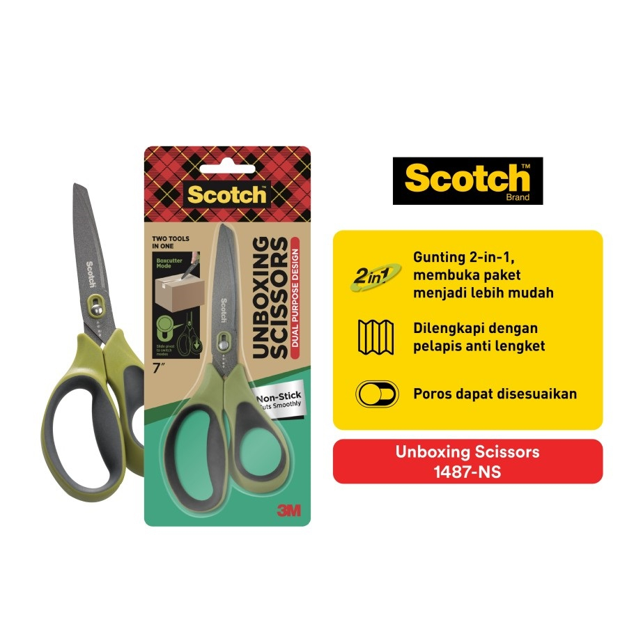 

3M Scotch 1487NS Gunting 7 inch Pemotong kardus Non-Stick