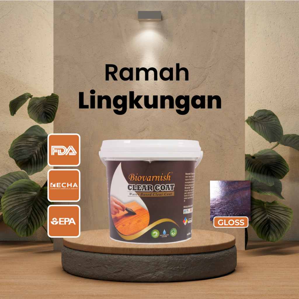 Biovarnish Clear Coat 1kg Pernis Kayu Bening Finishing Kayu Gloss