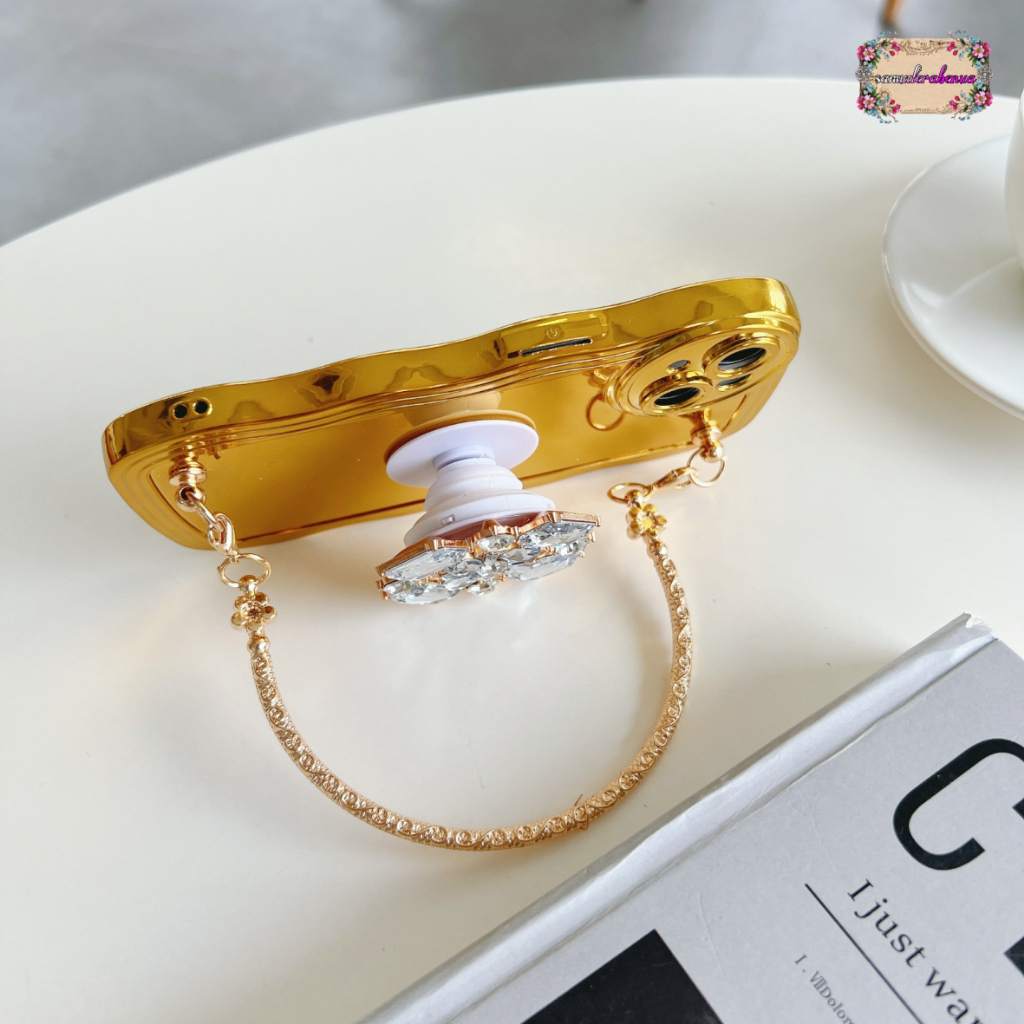 CASE WAVE MODEL TAS JINJING POPSOCKET 3D STAND GOLD FOR REALME C1 C2 C11 2020 C15 NARZO 20 C20 C11 2021 C20A NARZO 50I SB5585