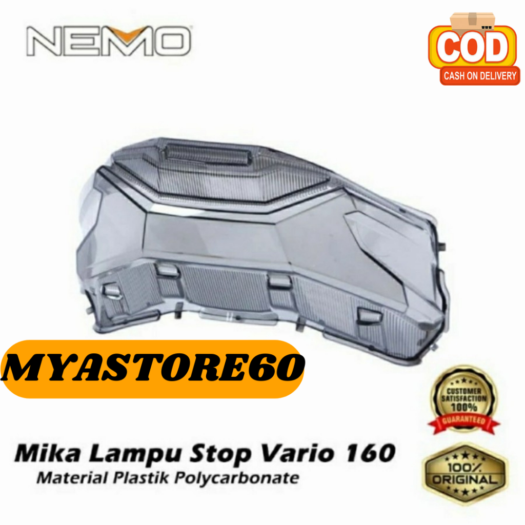 Mika Lampu Stop Vario 160 Led Hitam Smoke Cover Stoplamp Stop Lamp VARIO 160 Original NEMO