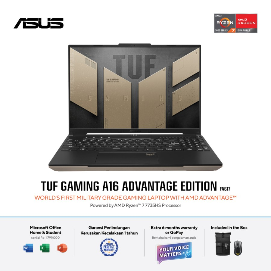 ASUS TUF Gaming A16 Advantage Edition FA617NS-R7X2J6S-O - Sandstorm [AMD Ryzen™ 7 7735HS / AMD Radeo