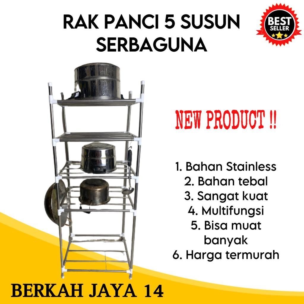 RAK PANCI DAPUR 5 SUSUN BAHAN STAINLES HARGA MURAH BARANG BERKUALITAS PROMO PRODUK TERLARIS