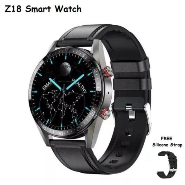 Dijual Z18 Smart Watch - Sporty IP67 Waterproof 1.39-inch AMOLED Display - Black Leather Limited