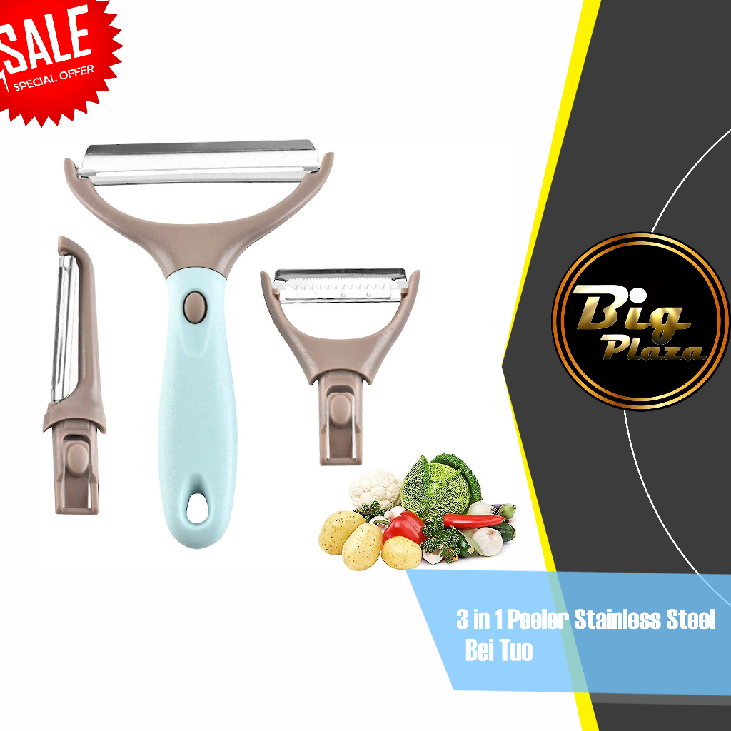 Bei Tuo 3in1 Peeler Stainless Steel - Pisau Pengupas Buah Sayur 0910