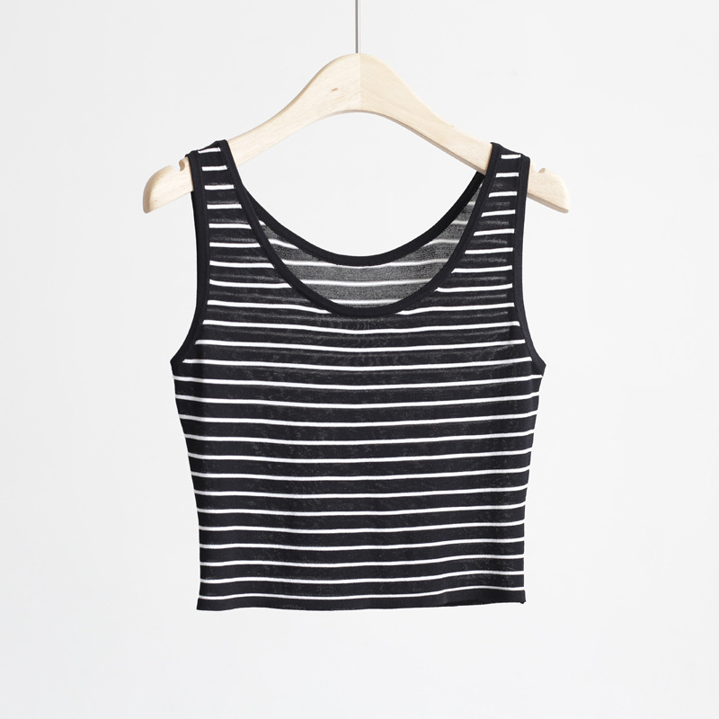 BV.ID BR1289 Tank Top Wanita Singlet Sexy Tanktop Motif Garis Crop Top Import Fashion