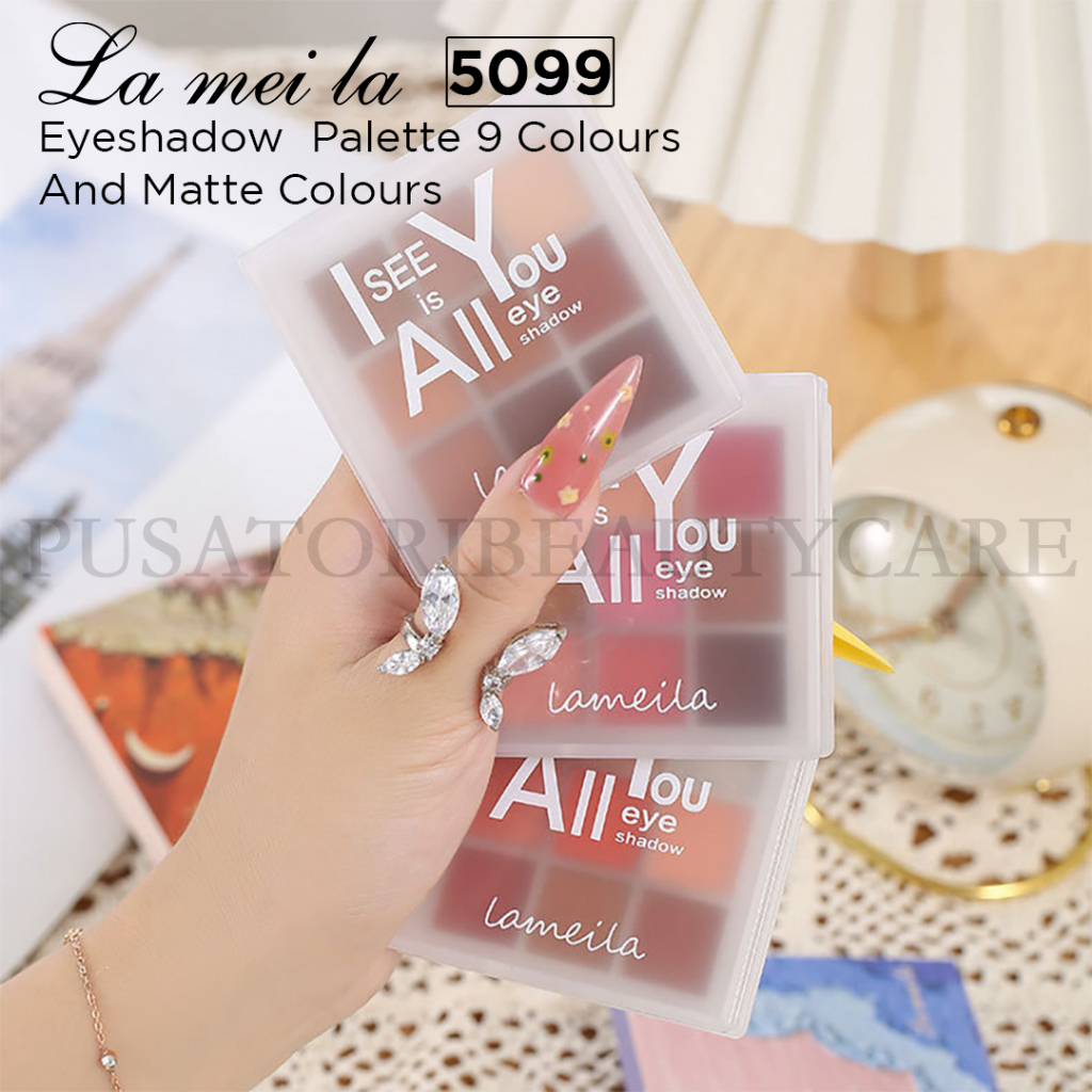 Lameila 5099 Eyeshadow Palette 9 Colours Glitter And Matte Colours