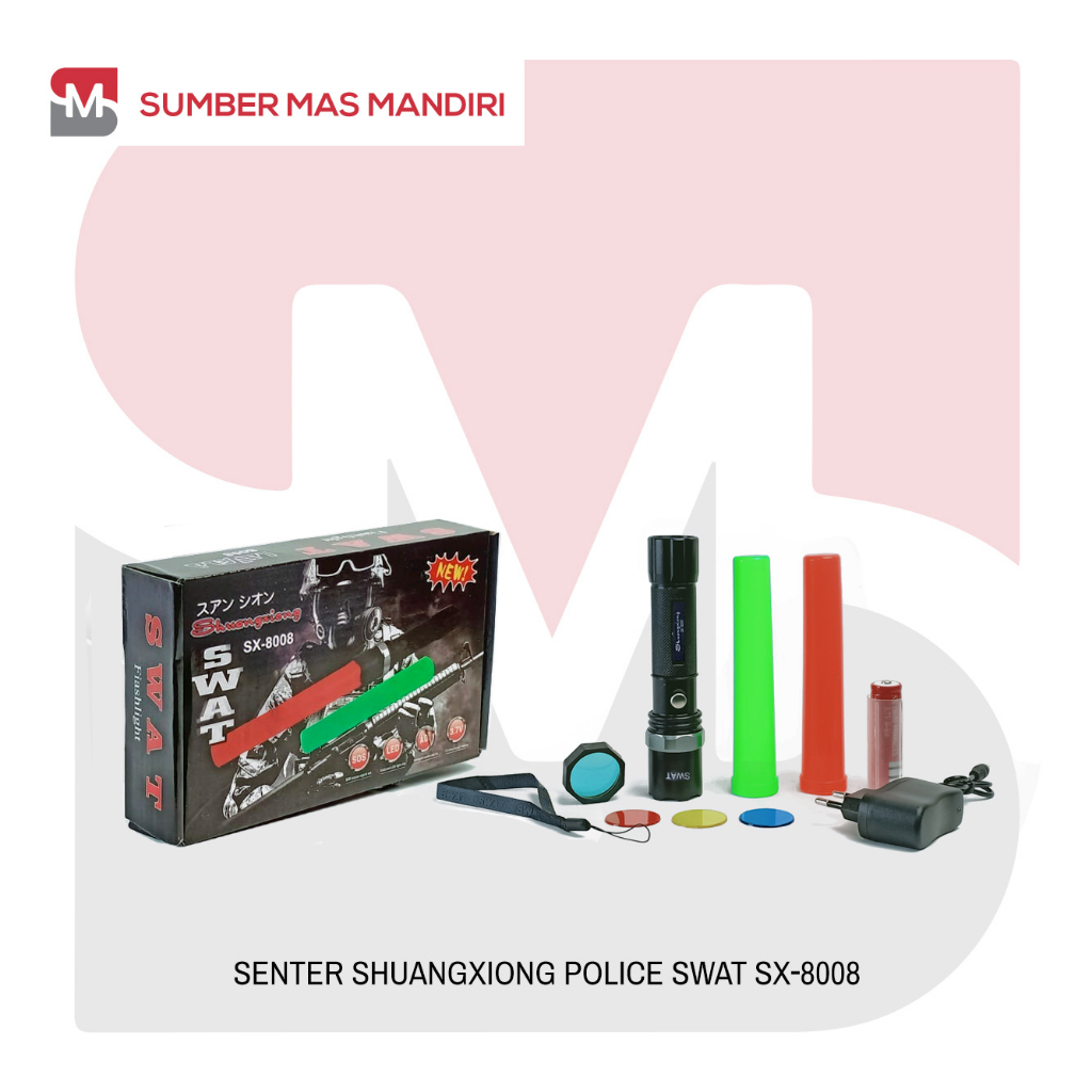 SENTER POLICE SWAT LED SX-8008 SHUANGXIONG CHARGER-SENTER SWAT FIASLIGHT SX-8008