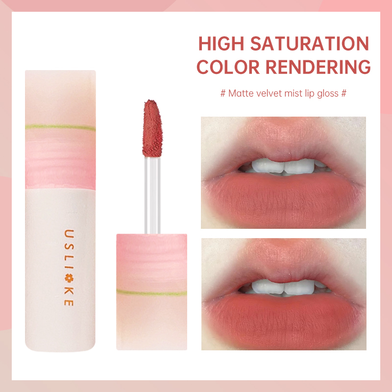 COD&Ready USLIKE Lipstik Matte Lip Glaze Velvet-Mist Lip Mud Tahan Air Long Lasting Lipcream Lip Cre