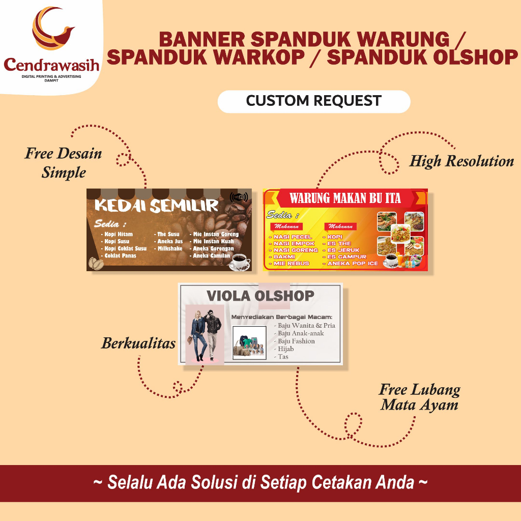 BANNER SPANDUK WARUNG / SPANDUK WARKOP  / SPANDUK OLSHOP