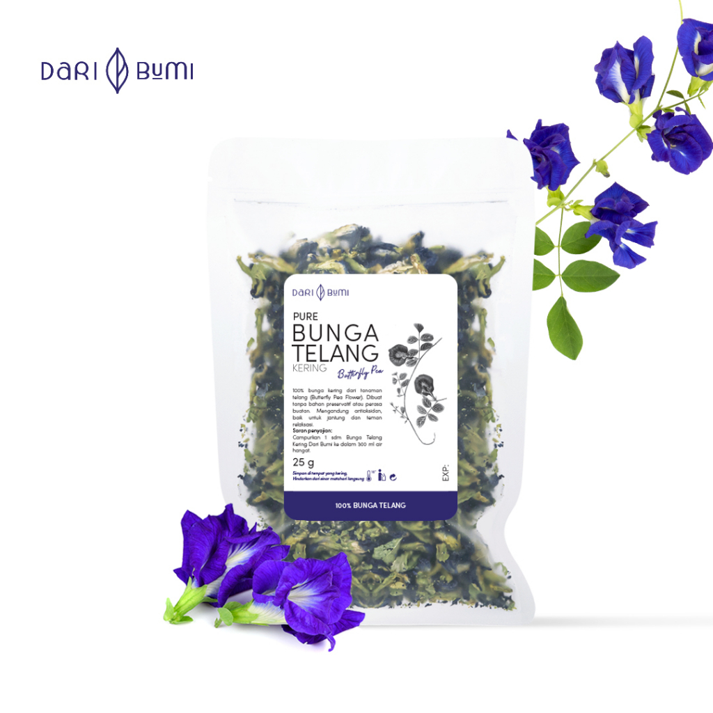 Teh Bunga Telang Kering Daribumi Butterfly Pea Teh Herbal