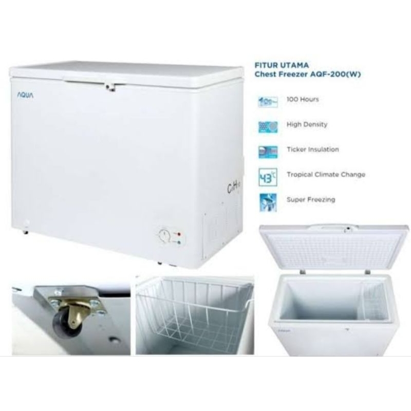 BOX FREEZER AQUA 200L AQF200 / CHEST FREEZER 200 LITER AQUA