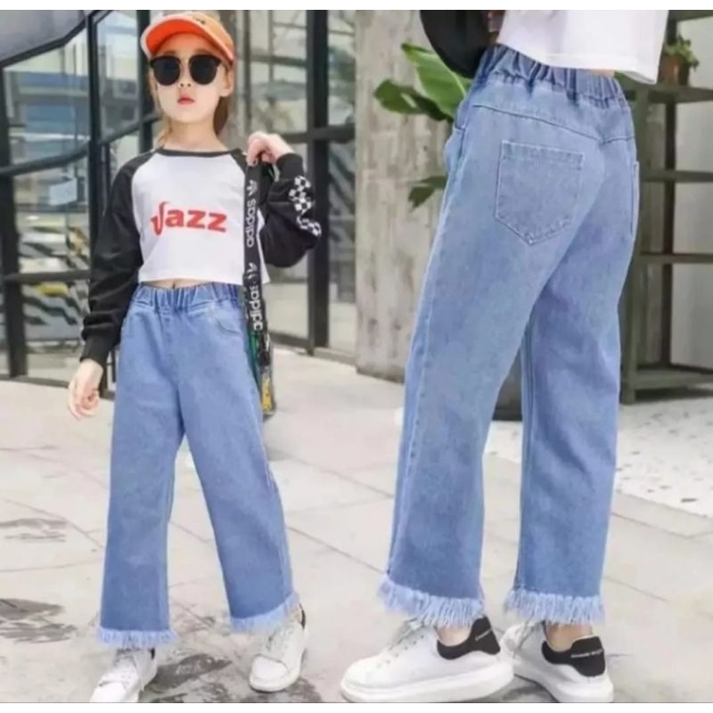 Kulot jeans rawis anak perempuan tanggung 7-16 tahun // kulot rawis anak remaja // rawis jeans anak perempuan 7-8 tahun 9-11 tahun 12-13 tahun 14-16 tahun // celana kulot rawis anak // celana kulot jeans highways