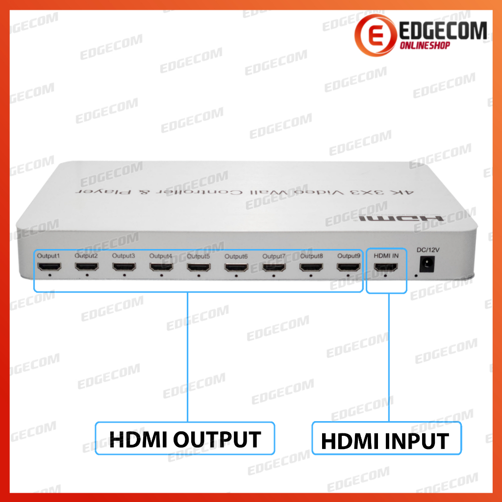 HDMI Video Wall Controller &amp; Player 3x3 4K 3840x2160 30Hz  HDMI 1.4 HDCP 1.4 Support 3x3, 1x3, 1x4, 2x3, 2x4, 3x2, 4x2 mode with 1 HDMI input 9 HDMI Output