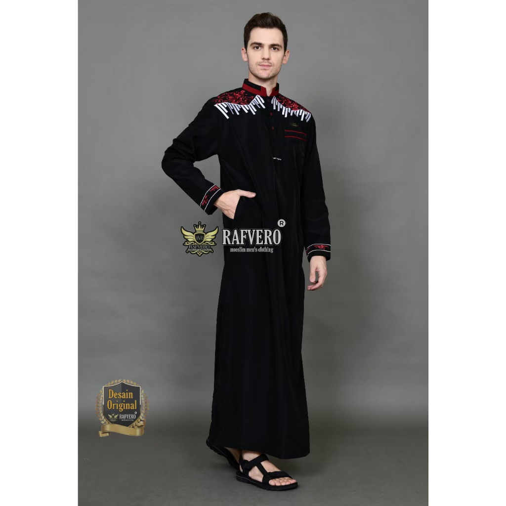 JUBAH GAMIS ALFAHERA-GAMIS PRIA MOTIF-BAJU MUSLIM PRIA-ORIGINAL RAFVERO