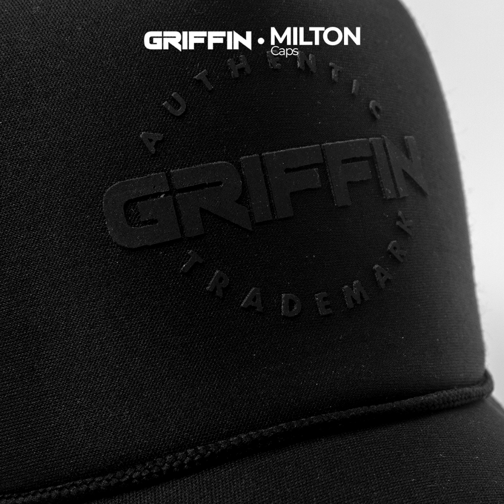 Topi Trucker Pria Keren Sablon Hi-Density Timbul Milton Hitam