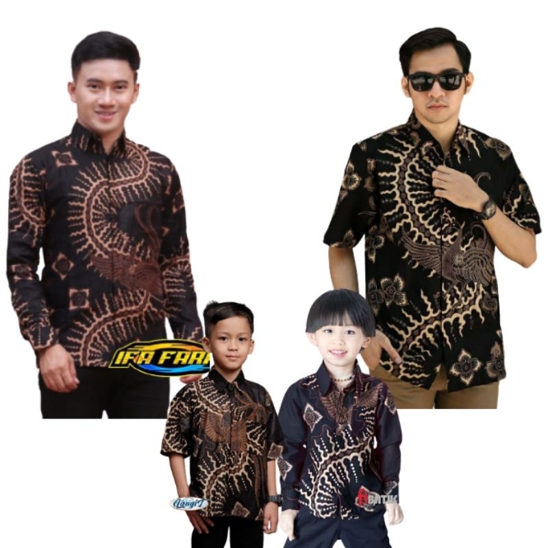 KEMEJA HEM BATIK PRIA M L XL XXL MOTIF KLABANG IRENG