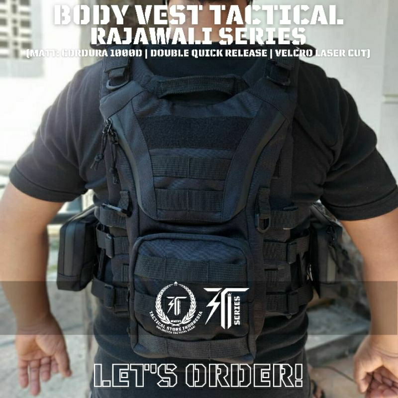 Body Vest Rajawali Hijau Army Cream Hitam - Bodyvest / Rompi Brimob TNI Polisi